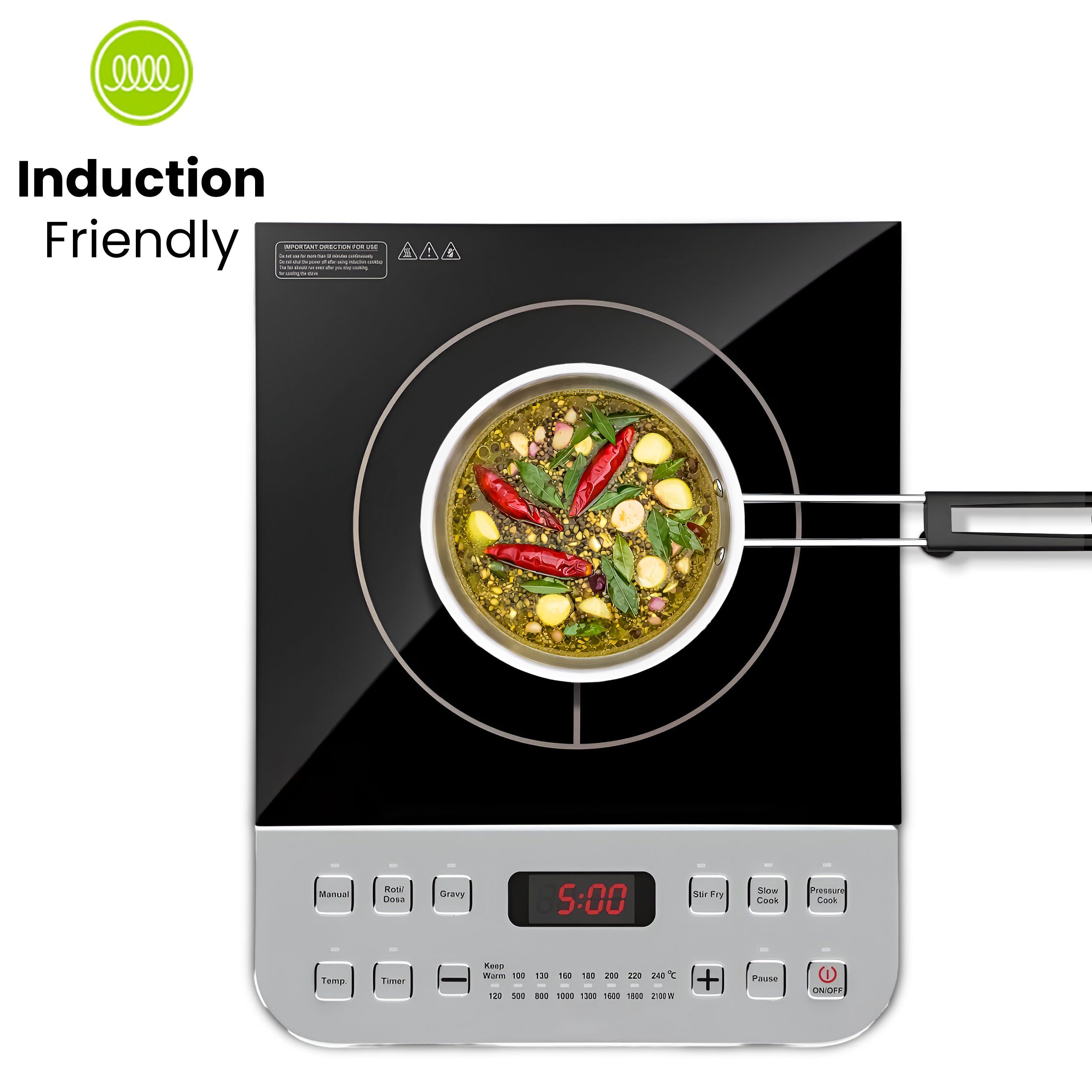 Allo Triply Stainless Steel 13cm Tadka Pan, 575ml, Naturally Non-Stick Cookware for Dal, Spice Tempering Seasoning, Long Wire Handle, Induction Base and Gas Stove Ready for Kitchen