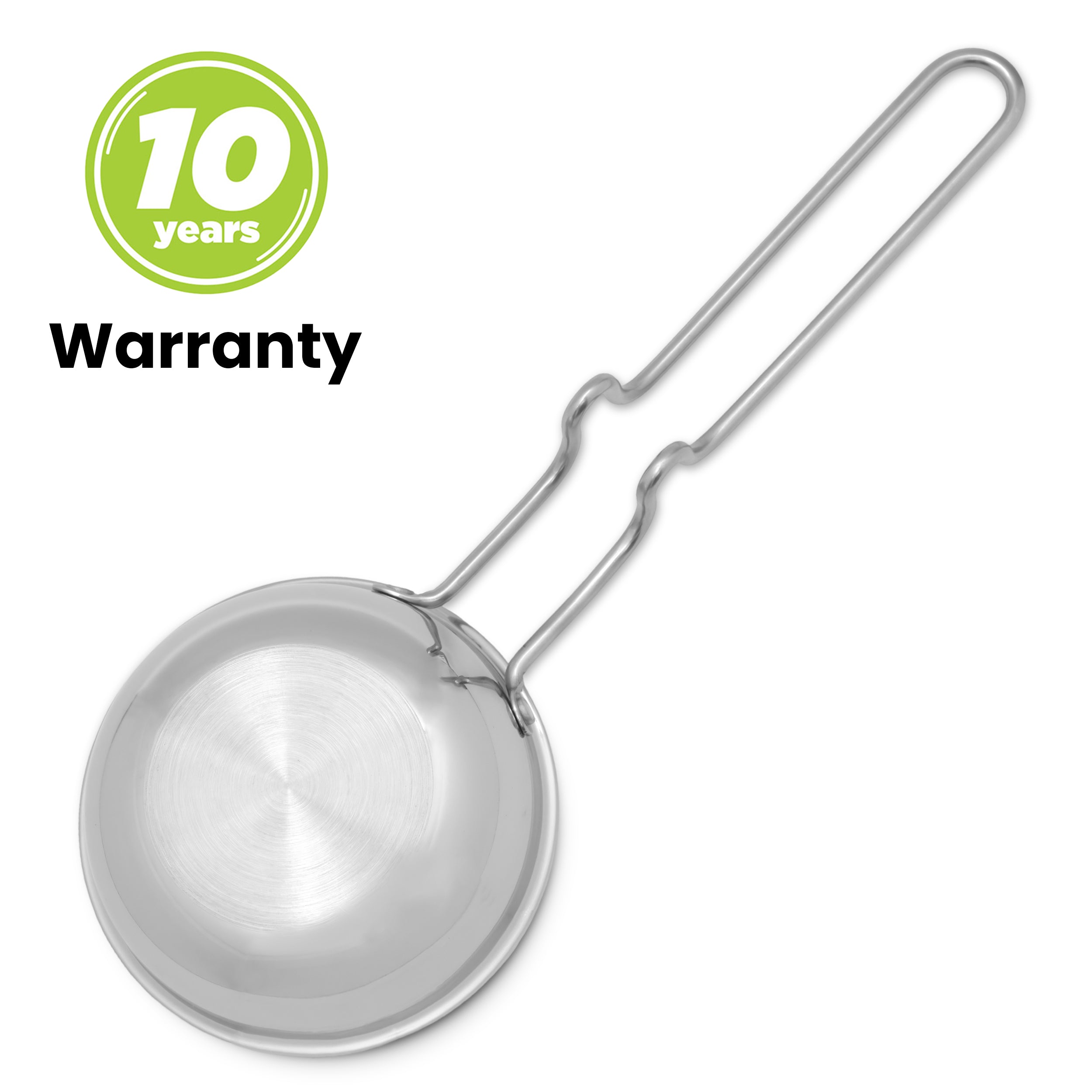 Allo TriPly Stainless Steel 12cm Tadka Pan, 320ml, Naturally Non Stick Cookware for Dal, Spice Tempering Seasoning, Long Wire Handle, Induction Base and Gas Stove Ready for Kitchen