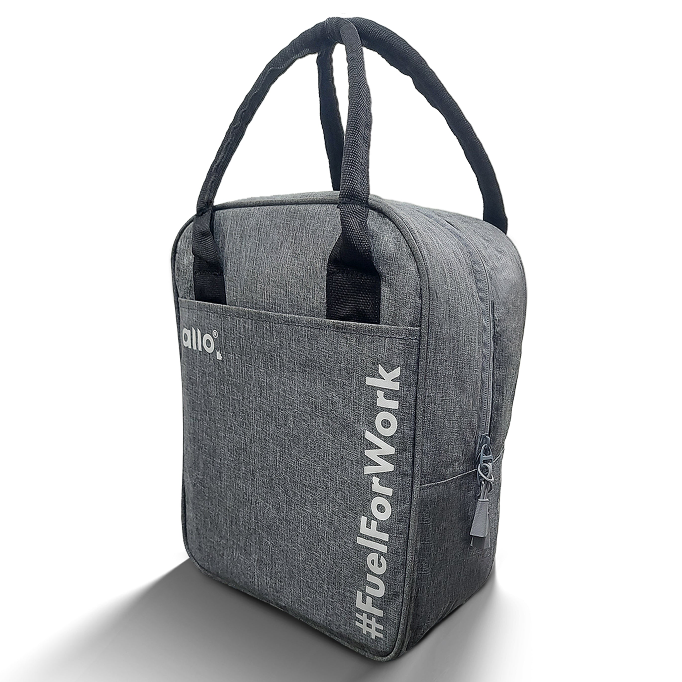Allo Lunch Bag for Office, School & College, Washable Unisex Tiffin Bag for Men, Women & Kids, Lightweight, Leakproof, Water and Dust Resistant Multipurpose Lunch Bag, Canvas Light Grey (FFW)