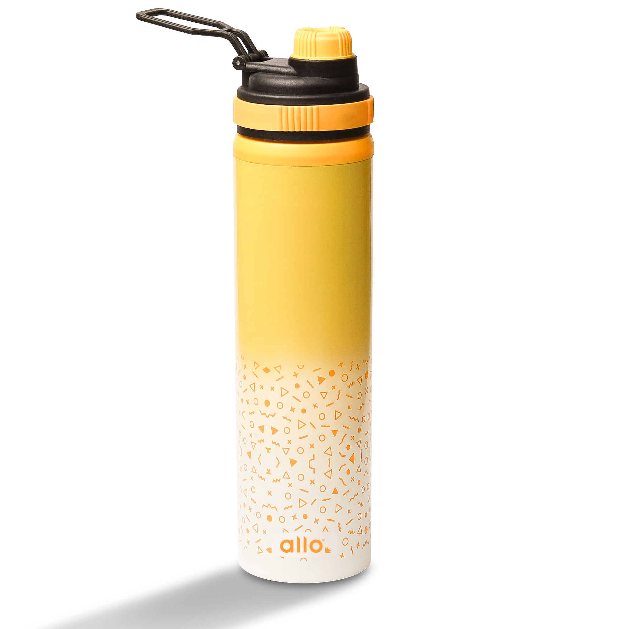Allo Steel Water Bottles Stainless Steel Sipper Water Bottle for adults, kids 1 Litre Water Bottles for School, Office, Sports, Gym 1L Water Bottle for Men and women, Yellow White 1000ml