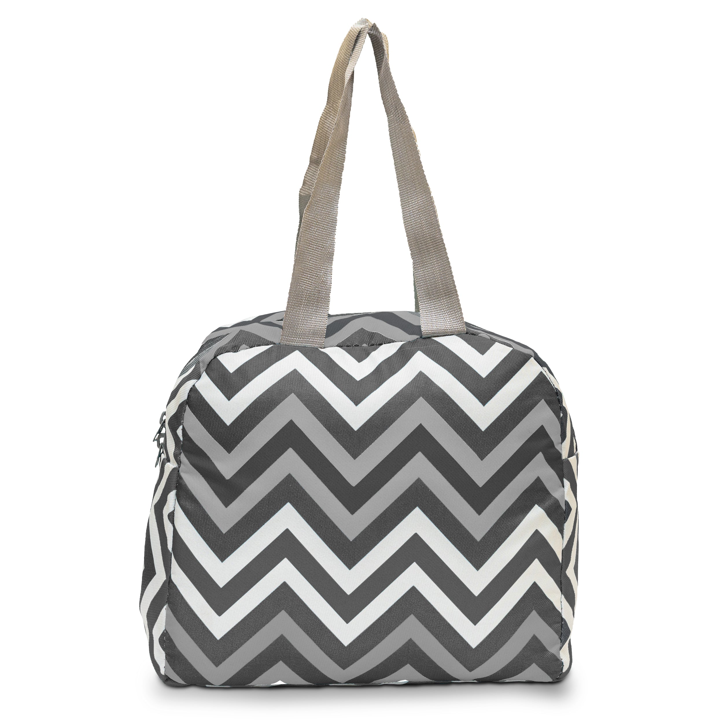 Allo Lunch Bag for Office, School & College, Washable Unisex Tiffin Bag for Men, Women & Kids, Lightweight, Leakproof, Water and Dust Resistant Multipurpose Lunch Bag, 5 litres, Grey Chevron