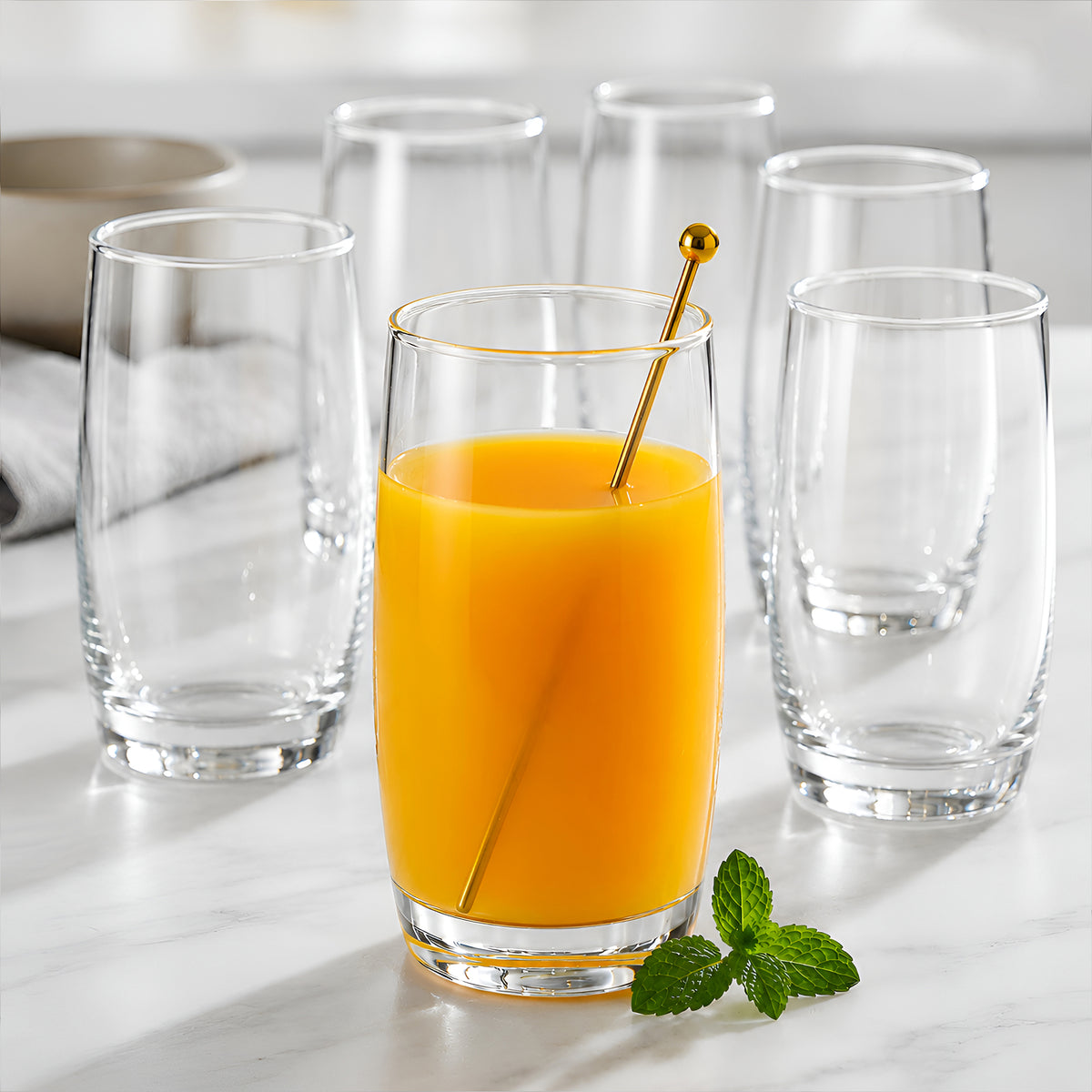 Allo Premium Glass Set Of 6, 250 ml, Latest Design Glasses For Water, Juice, Whisky, Cold Drink | Perfect For Home, Restaurants & Parties, Gift Set Packaging | Transparent Tapered Glass