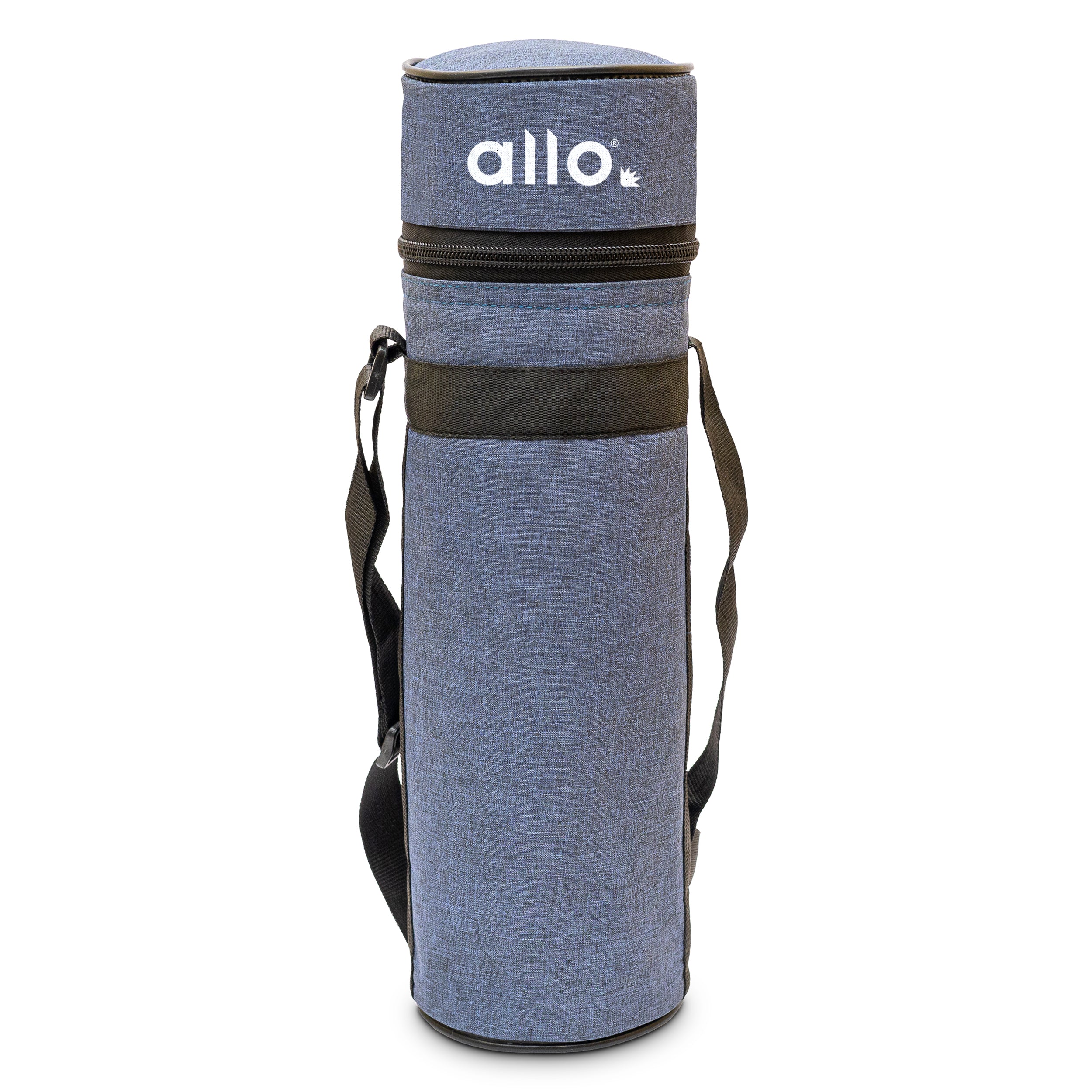 Allo Polyester Thermal Insulated 1L Bottle Cover – Water-Proof Modern Carrier Sleeve with Adjustable Shoulder Handle & Zipper Closure for Travel, Hiking, Office & School, ROYAL BLUE