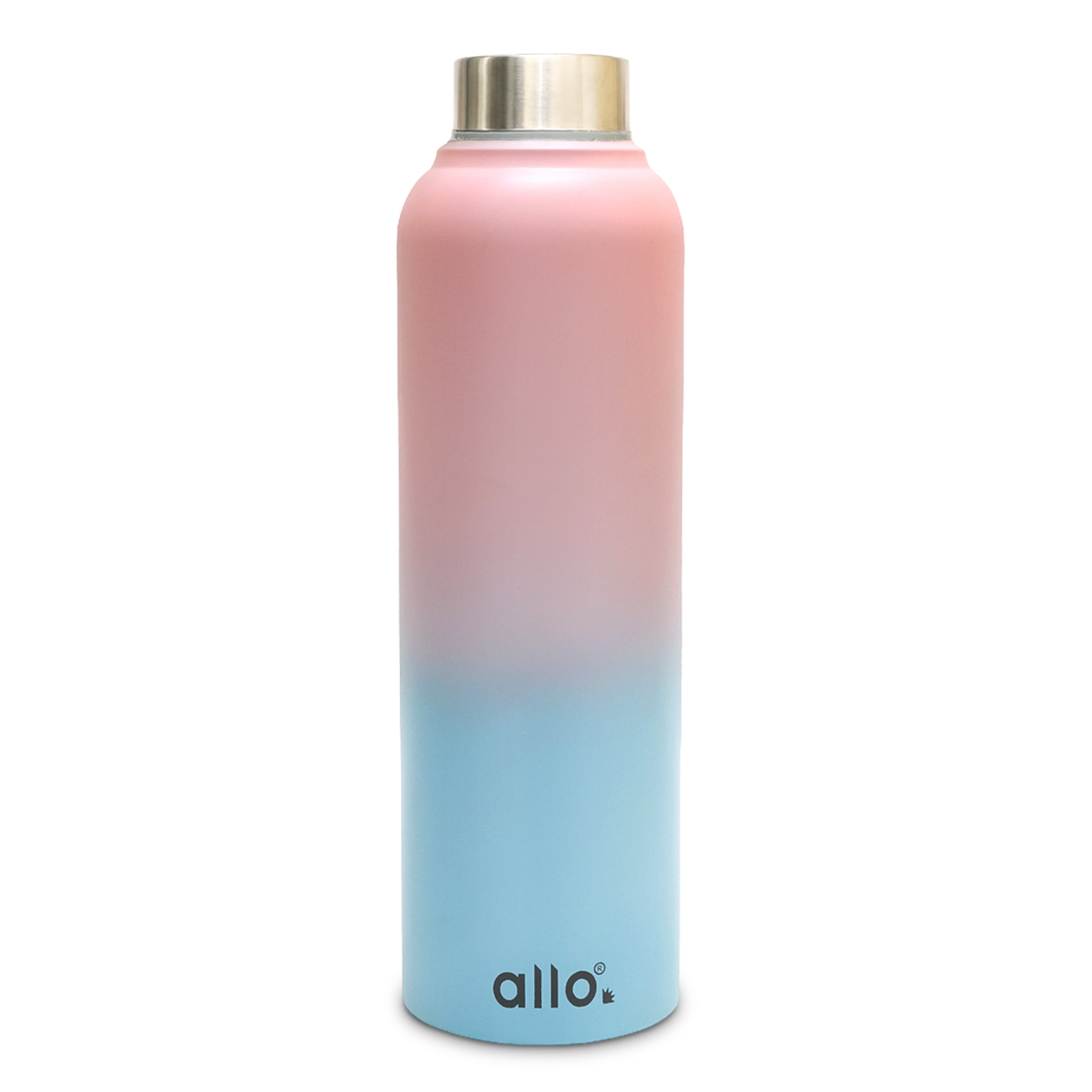 Allo Steel Water Bottles Stainless Steel Sipper Water Bottle for adults, kids 0.95 Litre Water Bottles for School, Office, Sports, Gym 950ML Water Bottle for Men and women, Pink & Baby Blue 950ml