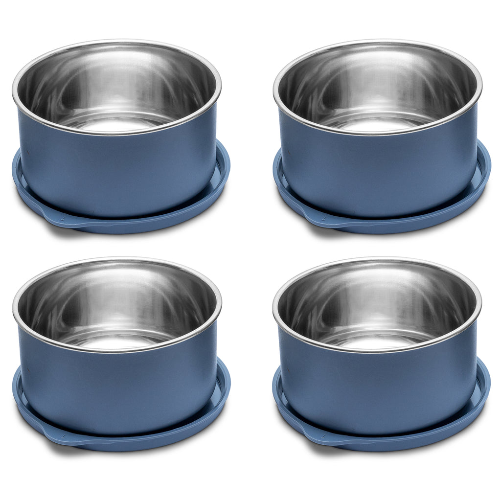 Allo Microwave Safe Stainless Steel Container , AirTight tiffin & Leak Proof Lunch Boxes Storage Containers with Lids for Kitchen , Office , School , set of 4, Grey