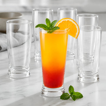 Allo Premium Glass Set Of 6, 310 ml, Latest Design Glasses For Water, Juice, Whisky, Cold Drink | Perfect For Home, Restaurants & Parties, Gift Set Packaging | Transparent Pedestal Glass