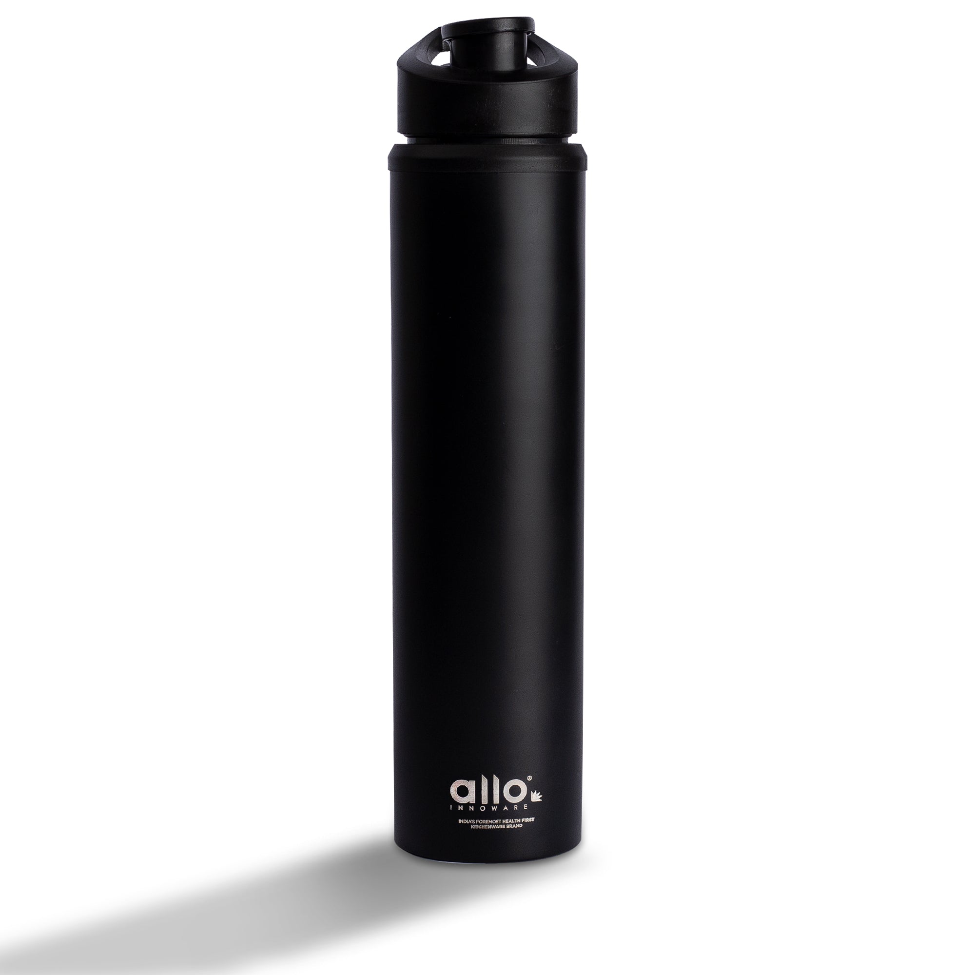Allo Steel Water Bottles Stainless Steel Sipper Water Bottle for adults, kids 1 Litre Water Bottles for School, Office, Sports, Gym 1L Water Bottle for Men and women, Black 800ml