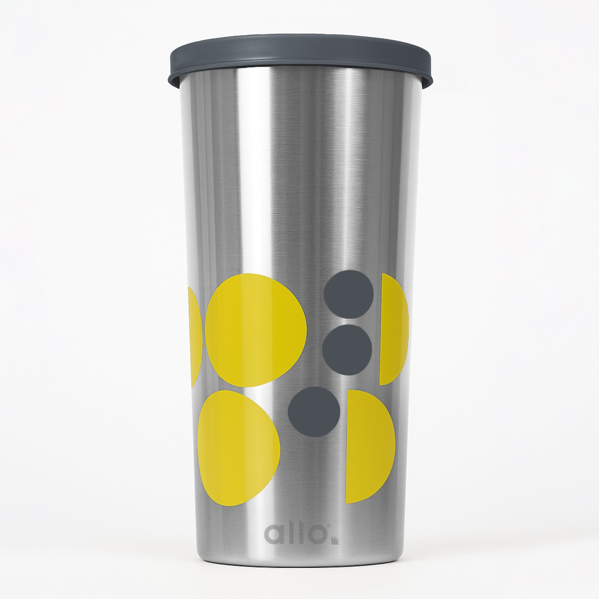 Allo Stainless Steel Tumbler with Lid, Leak Proof Water Tumbler for Home, Office, School, Travel, Kids Rust Proof, Multipurpose Storage Glass for Juice, Tea, Coffee, Milk, GREY (550Ml)