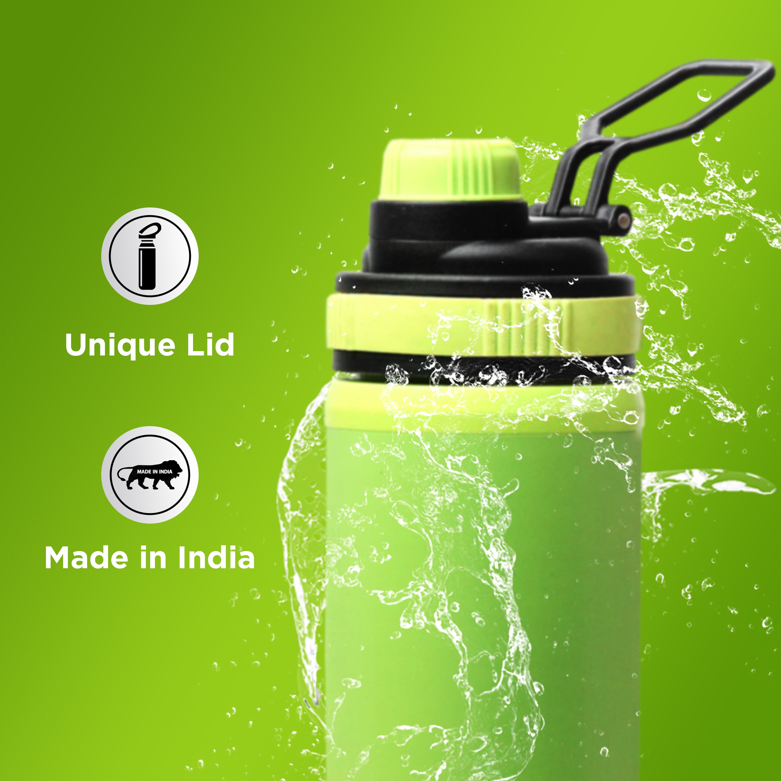 Allo Steel Water Bottles Stainless Steel Sipper Water Bottle for adults, kids 1 Litre Water Bottles for School, Office, Sports, Gym 1L Water Bottle for Men and women, Green White 1000ml