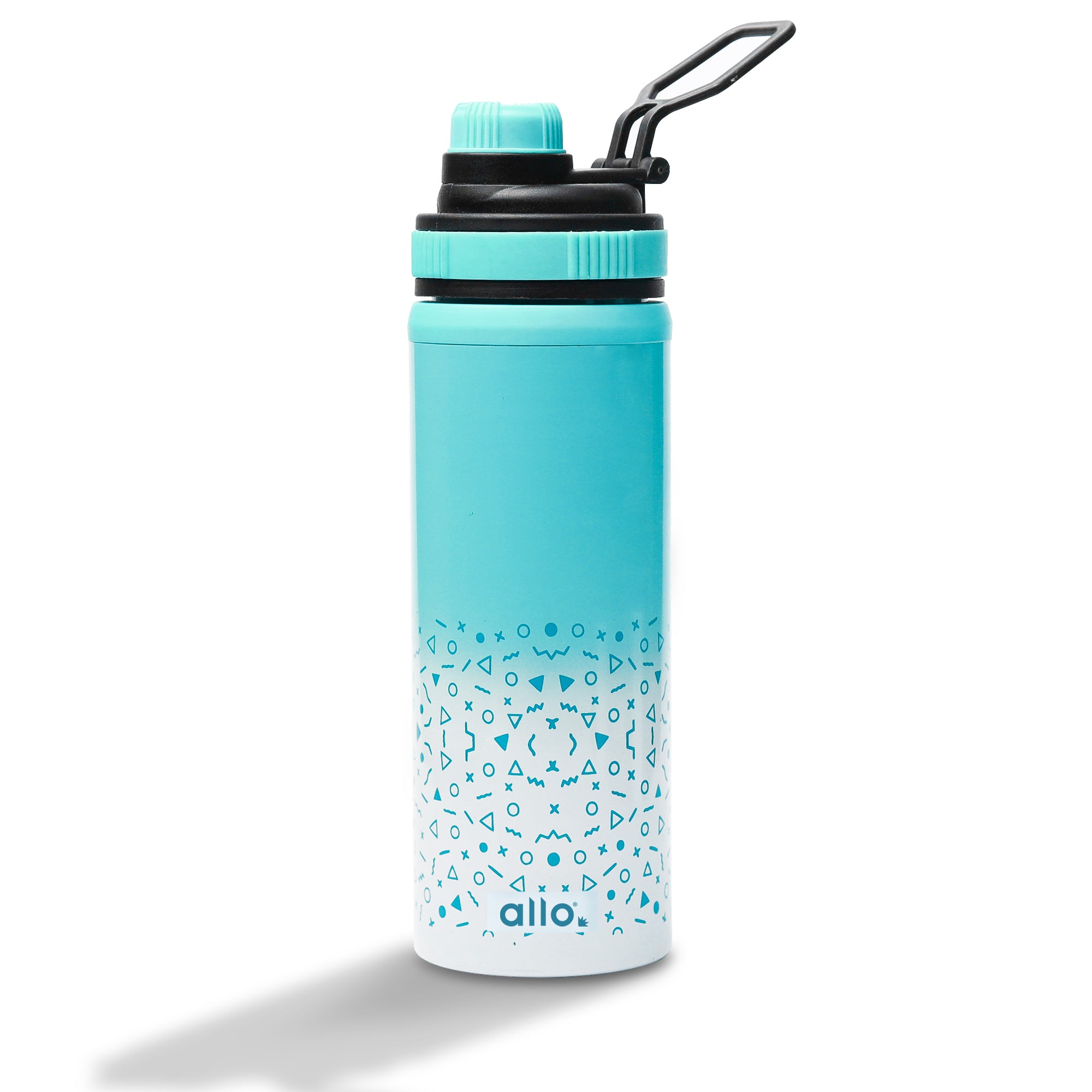 Allo Steel Water Bottles Stainless Steel Sipper Water Bottle for adults, kids 1 Litre Water Bottles for School, Office, Sports, Gym 1L Water Bottle for Men and women, Blue White 600ml