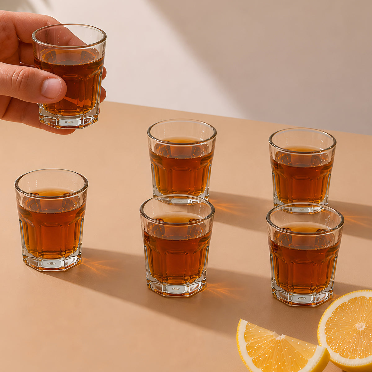 Allo Shot Glasses Set Of 6, 40 ml, Small Glass For Vodka, Tequila, Liquor, Wine, Party, Bar | Gift Set Packaging | Transparent | Vintage Shot Glass