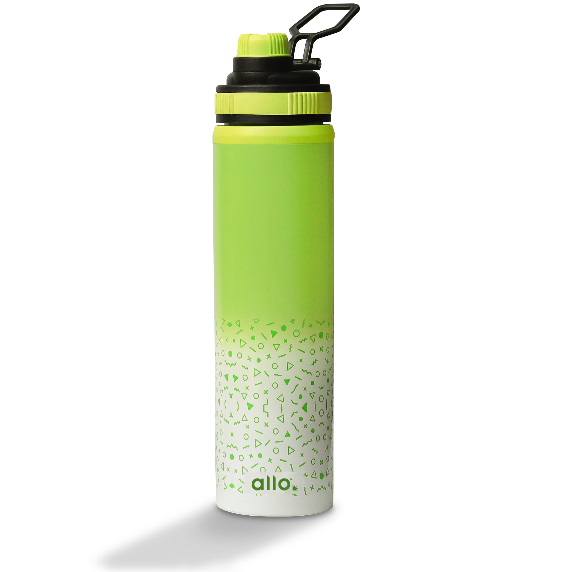 Allo Steel Water Bottles Stainless Steel Sipper Water Bottle for adults, kids 1 Litre Water Bottles for School, Office, Sports, Gym 1L Water Bottle for Men and women, Green White 1000ml