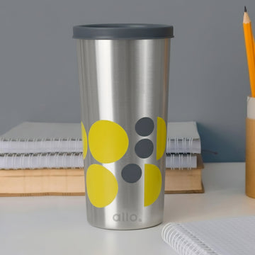Allo Stainless Steel Tumbler with Lid, Leak Proof Water Tumbler for Home, Office, School, Travel, Kids Rust Proof, Multipurpose Storage Glass for Juice, Tea, Coffee, Milk, GREY (550Ml)