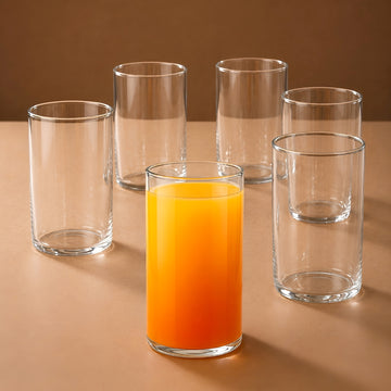 Allo Premium Glass Set Of 6, 342 ml, Latest Design Glasses For Water, Juice, Whisky, Cold Drink | Perfect For Home, Restaurants & Parties, Gift Set Packaging | Transparent Classic Straight Glass