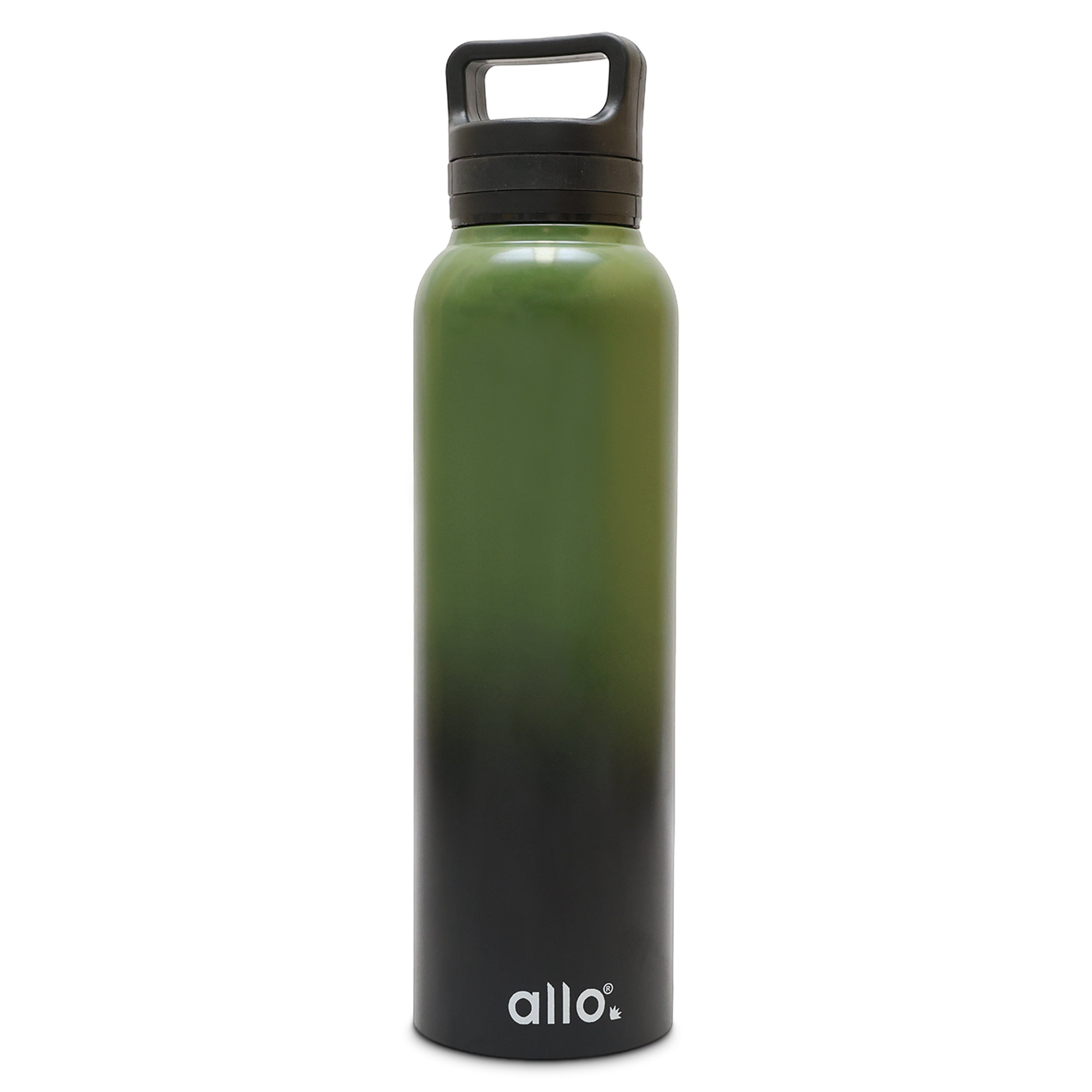 Allo Steel Water Bottles Stainless Steel Sipper Water Bottle for adults, kids 0.95 Litre Water Bottles for School, Office, Sports, Gym 950ML Water Bottle for Men and women, Olive green & Black 950ml