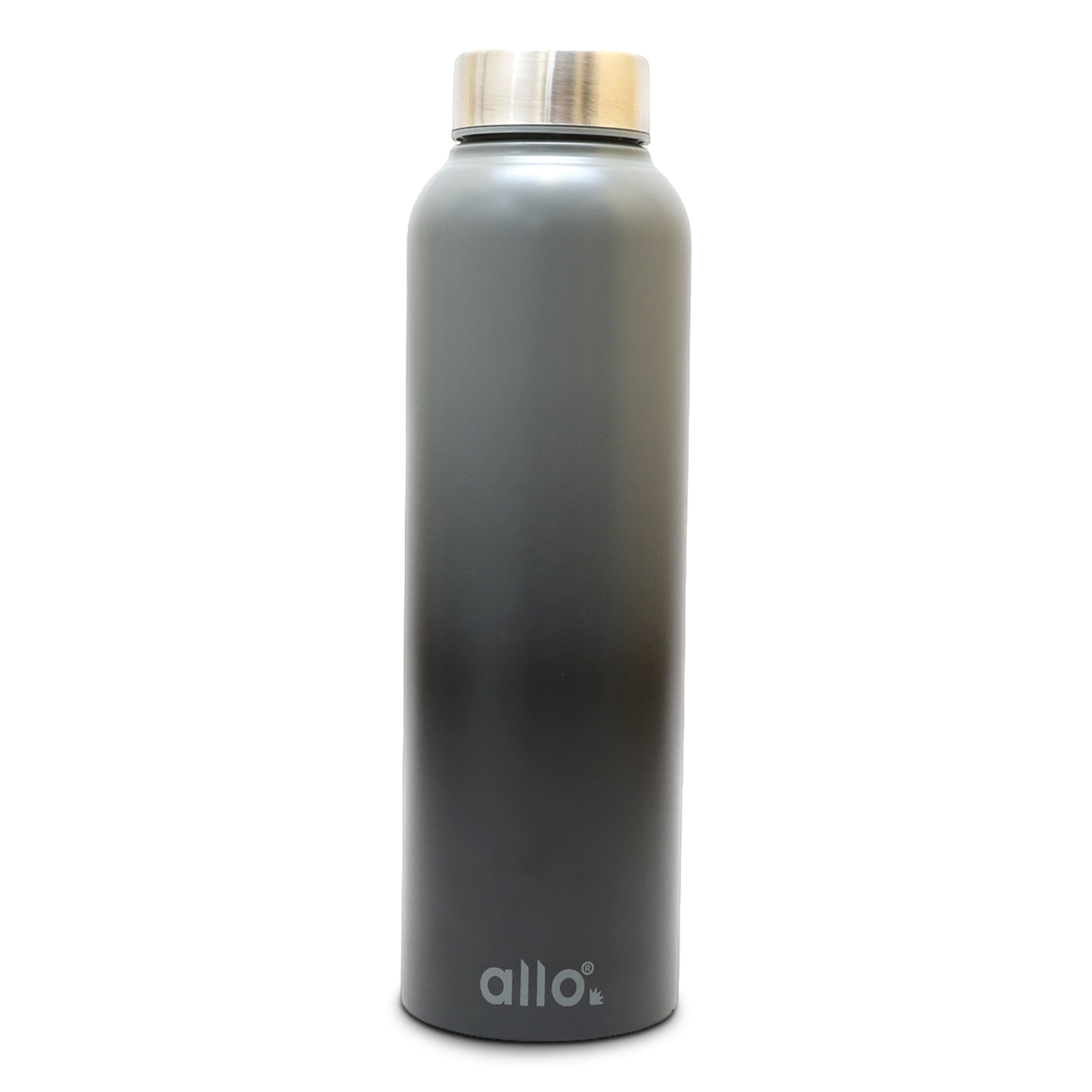 Allo Steel Water Bottles Stainless Steel Sipper Water Bottle for adults, kids 0.95 Litre Water Bottles for School, Office, Sports, Gym 950ML Water Bottle for Men and women, Dark Grey & Black 950ml