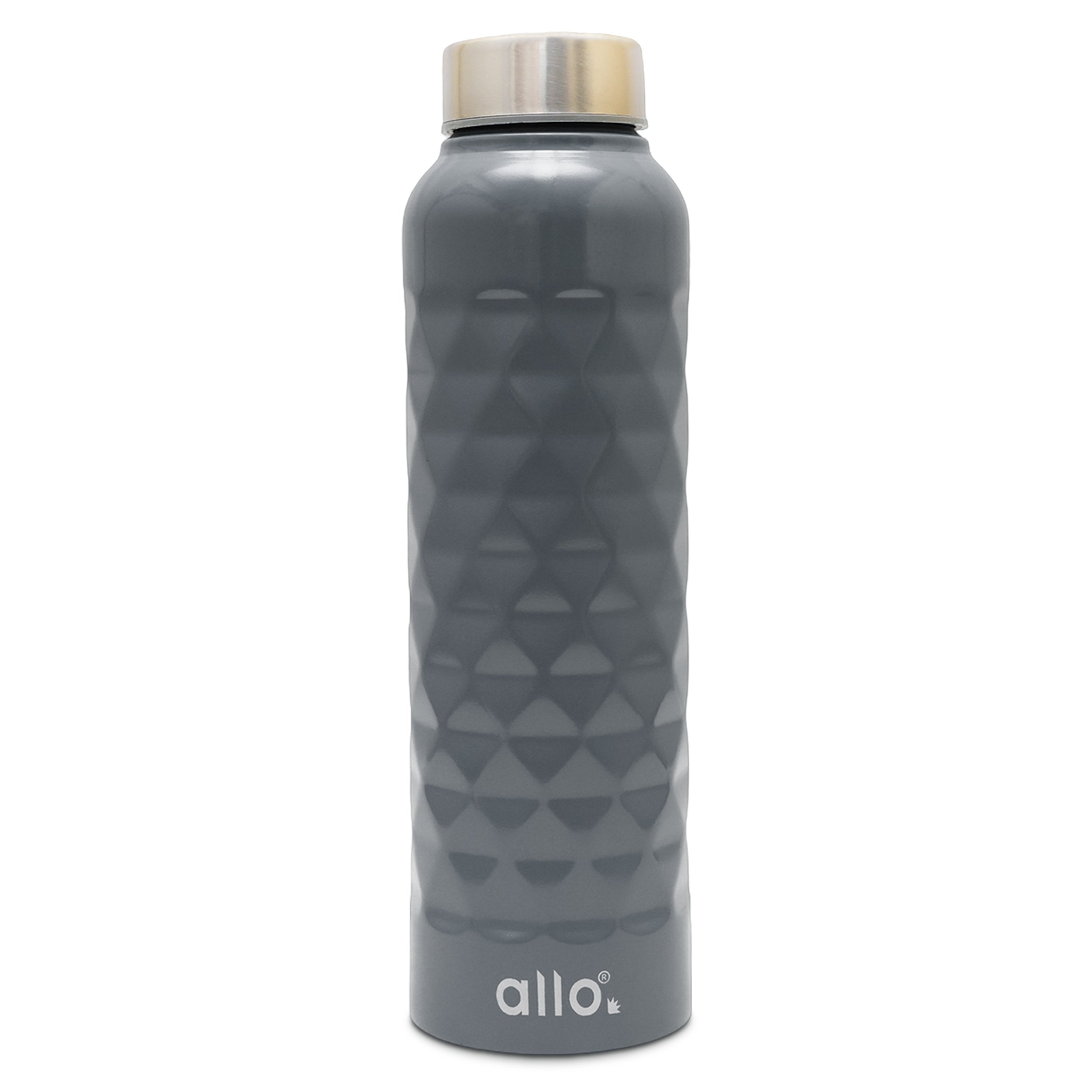 Allo Steel Water Bottles Stainless Steel Sipper Water Bottle for adults, kids 0.95 Litre Water Bottles for School, Office, Sports, Gym 950ML Water Bottle for Men and women, Dark Grey 950ml