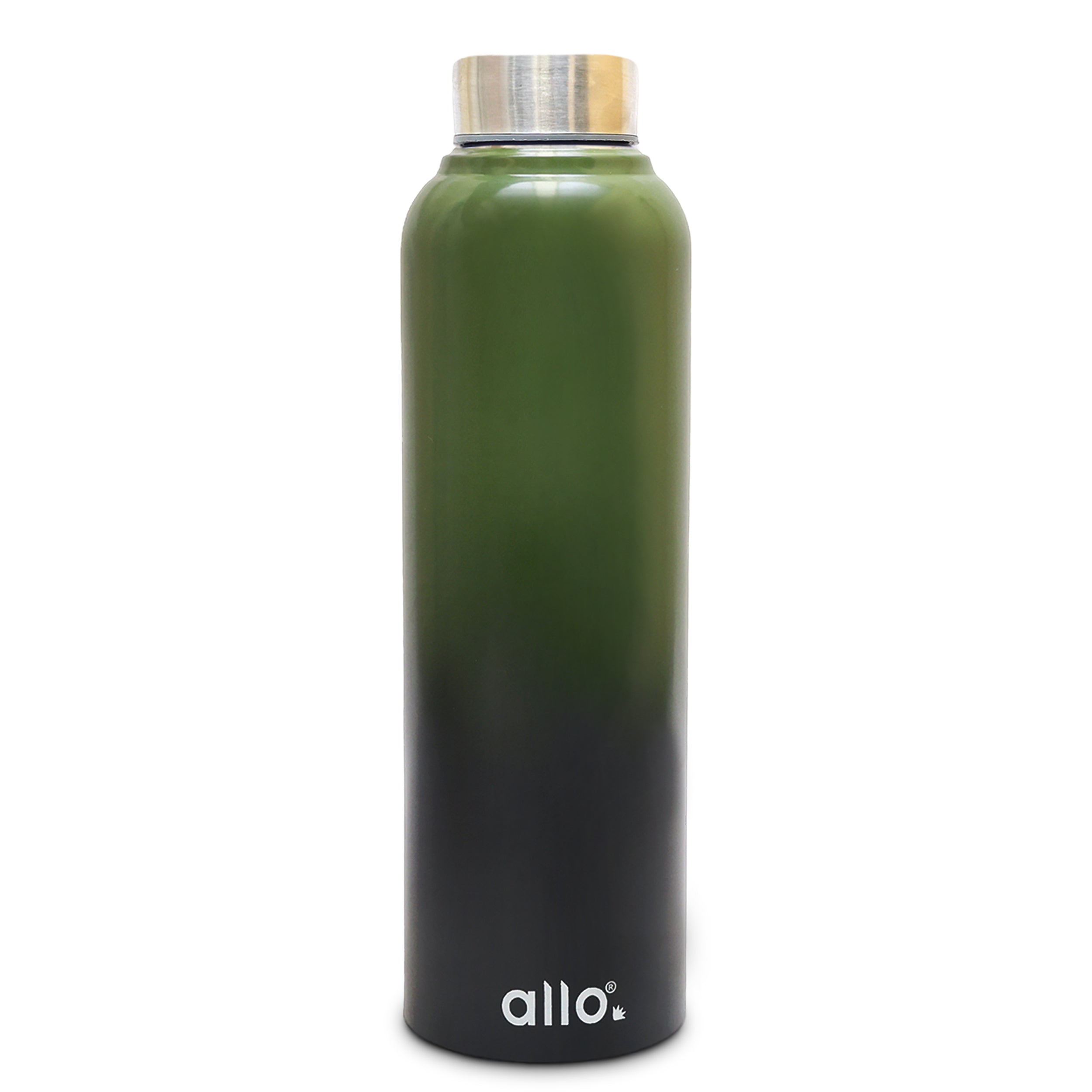 Allo Steel Water Bottles Stainless Steel Sipper Water Bottle for adults, kids 0.95 Litre Water Bottles for School, Office, Sports, Gym 950ML Water Bottle for Men and women, Olive gren & Black 950ml