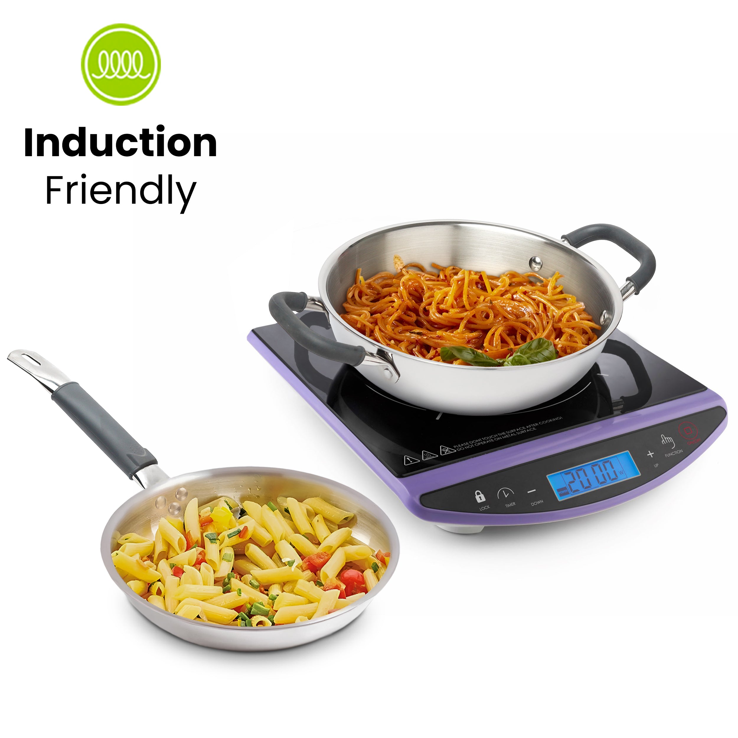 Allo Stainless Steel Triply Cookware Set | Kadai with Lid (20 Cm/1.5 L)+ Fry Pan (20 Cm/1 L) | Perfect Cooking Combo for Curry/Stir-Fry/Deep-Fry/DryVeg/Sauta Induction Friendly Set of 3Pcs | Nonstick