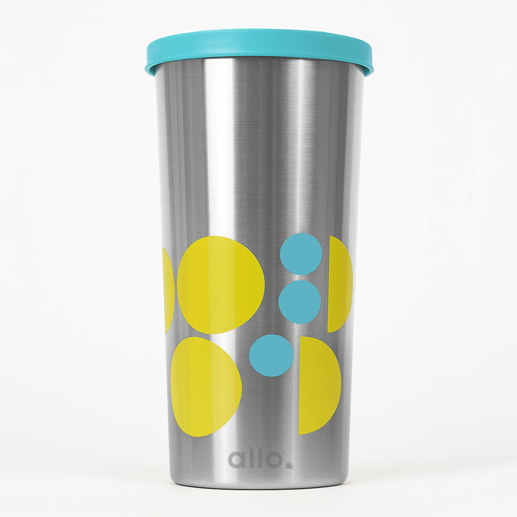 Allo Stainless Steel Tumbler with Lid, Leak Proof Water Tumbler for Home, Office, School, Travel, Kids Rust Proof, Multipurpose Storage Glass for Juice, Tea, Coffee, Milk, BLUE (550Ml)