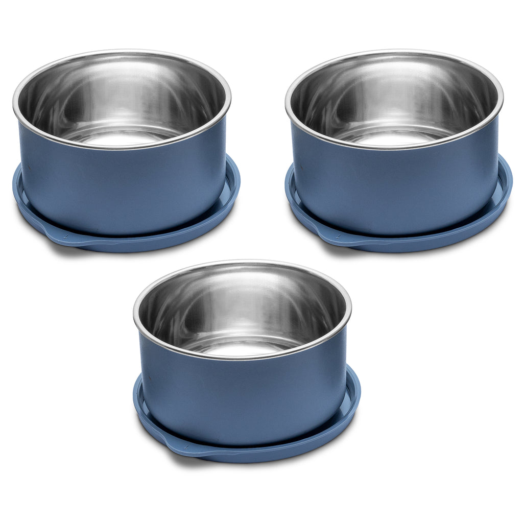 Allo Microwave Safe Stainless Steel Container , AirTight tiffin & Leak Proof Lunch Boxes Storage Containers with Lids for Kitchen , Office , School , set of 3, Grey