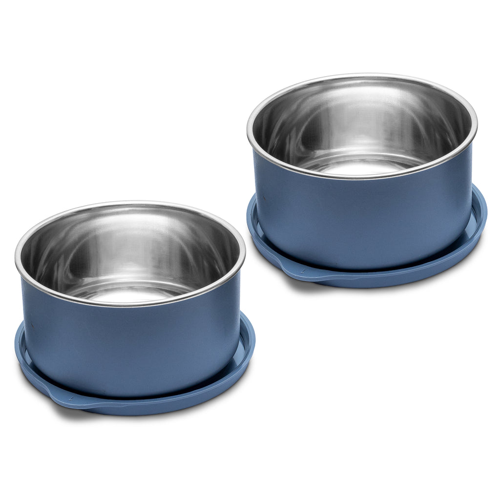 Allo Microwave Safe Stainless Steel Container , AirTight tiffin & Leak Proof Lunch Boxes Storage Containers with Lids for Kitchen , Office , School , set of 2, Grey