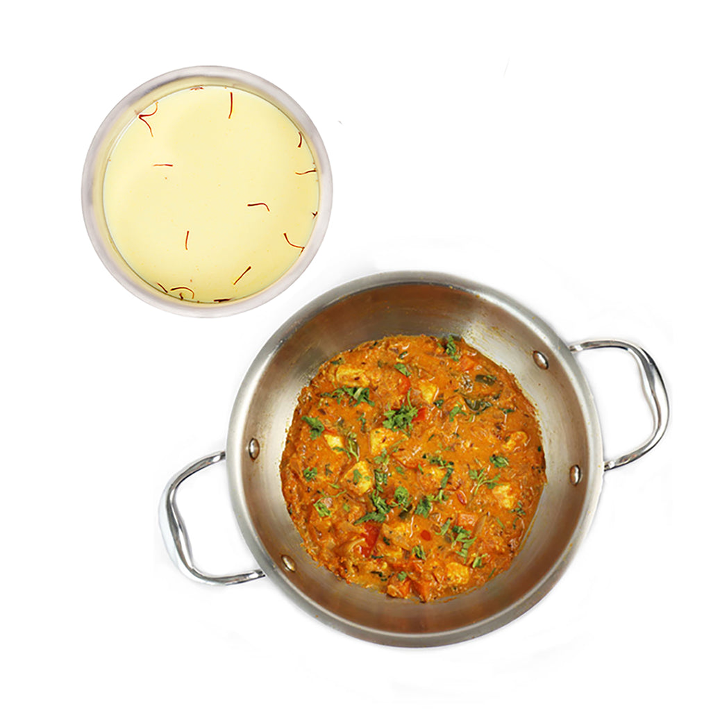 Allo CookSafe TriPly Stainless Steel Kadhai & Tope 2pcs Combo Set of 3 Litres Kadhai with Lid and 3.8 Litres Tope with Lid - Induction Friendly - Naturally Non-Stick, 26Cm & 20Cm