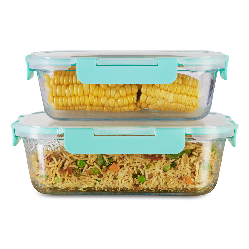 1040ml, 1520ml Allo FoodSafe Microwave Oven Safe Glass Container with Break Free Detachable Lock