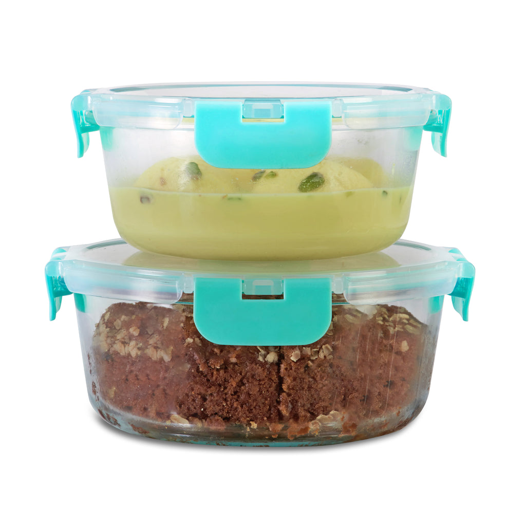 635ml, 930ml Allo FoodSafe Microwave Oven Safe Glass Container with Break Free Detachable Lock