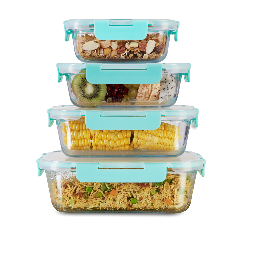 Ôcuisine 334S116 rectangular tempered borosilicate glass food containers  with patented microwave safe, oven cooking (without lid), storage 