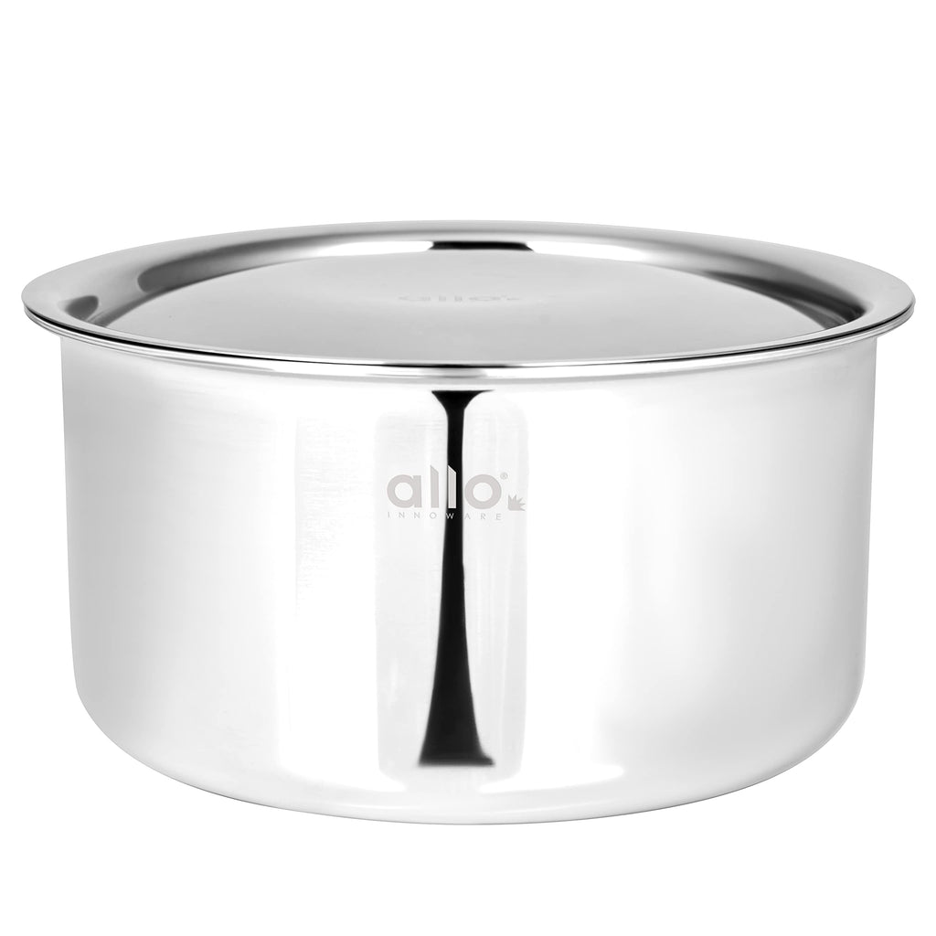 3.8L Allo CookSafe TriPly Tope | Stainless Steel | With Stainless Steel Lid | Induction Friendly | Naturally Non-stick | 20cm